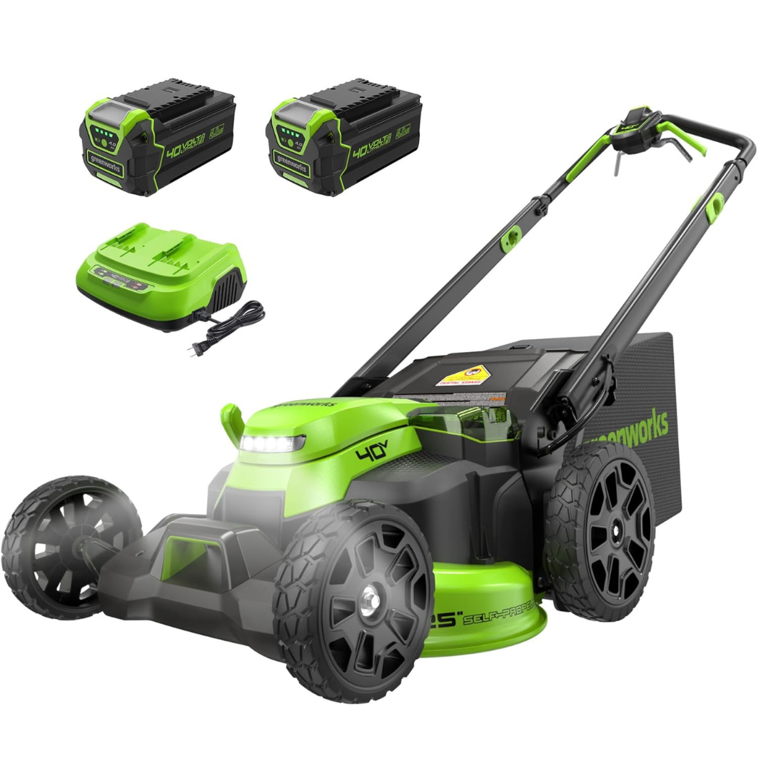 Greenworks 40V 25″ Brushless Cordless (Self-Propelled) Lawn Mower