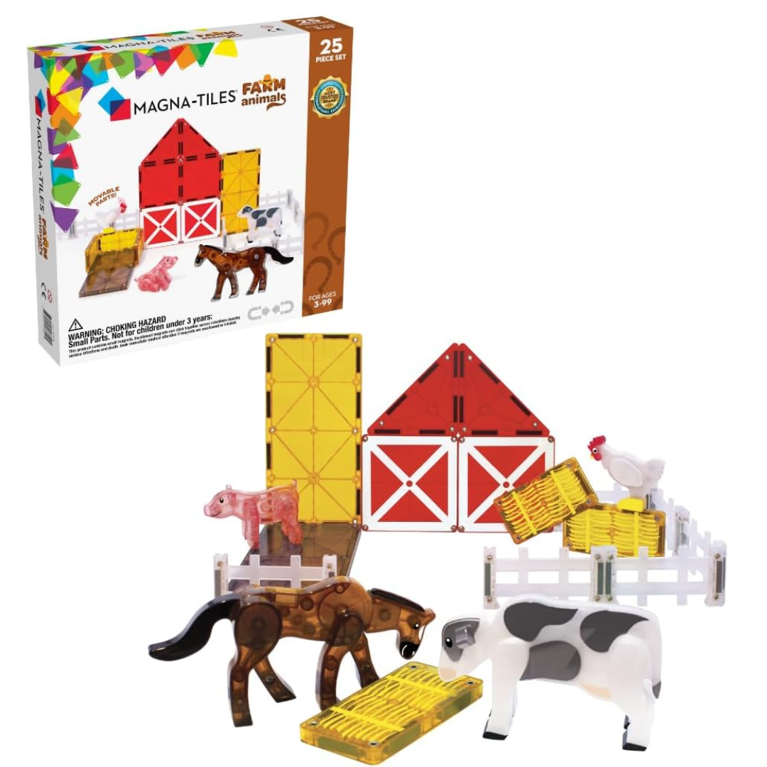 Magna-Tiles Farm Animals 25-Piece Magnetic Construction Set