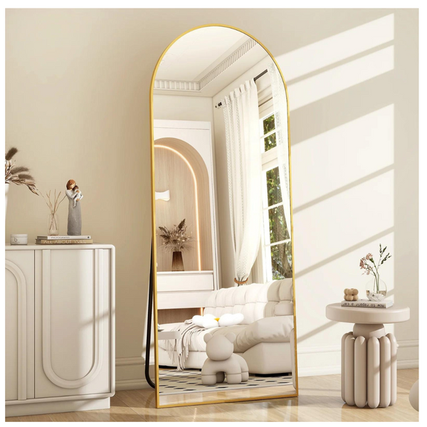 64" x 21" BeautyPeak Arched Full Length Mirror with Stand