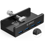 USB 3.0 HUB, Monitor-Edge and Desk-Edge USB 3.0 4-Port Clip-Type Hub