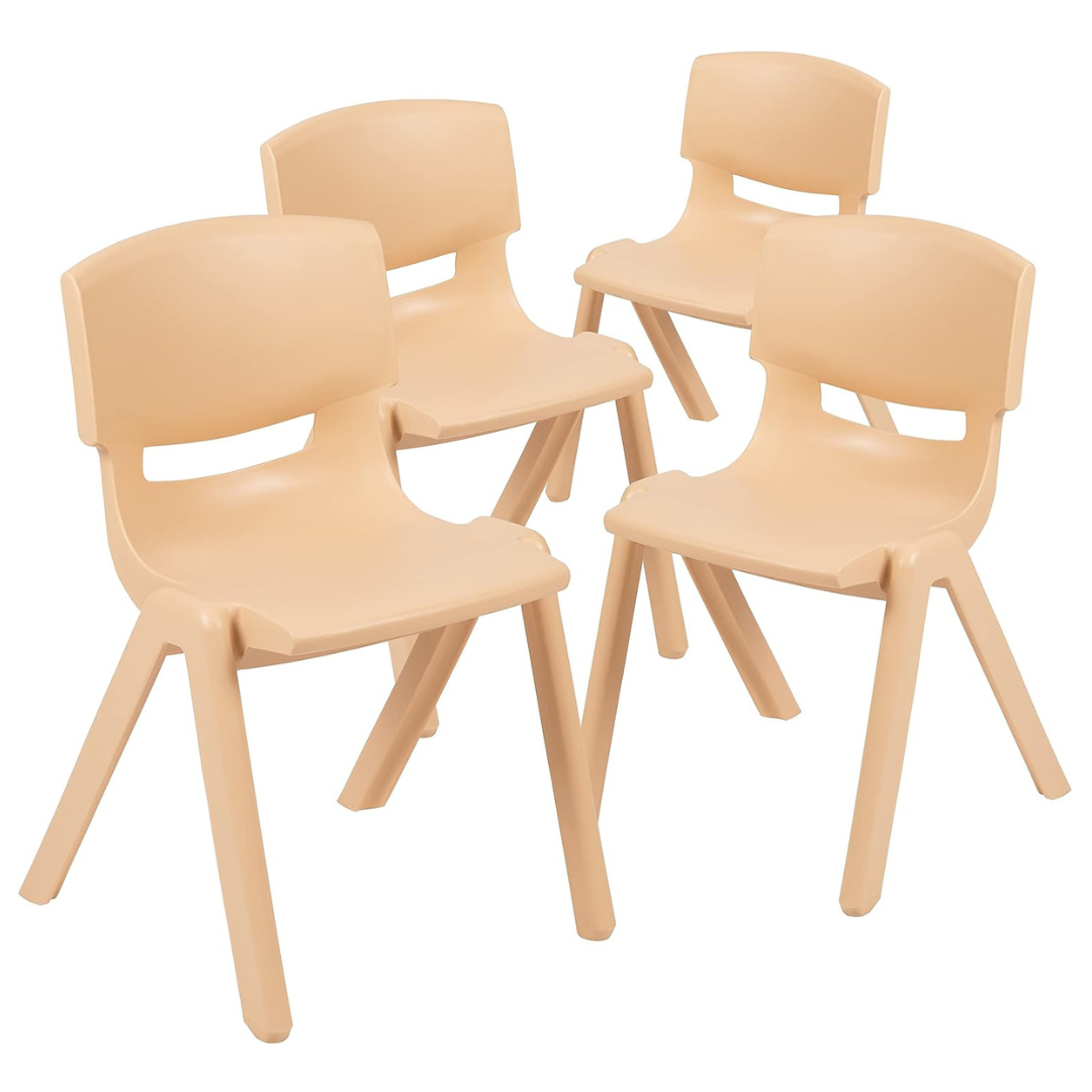 4-Pack Flash Furniture Natural Plastic Stackable School Chair
