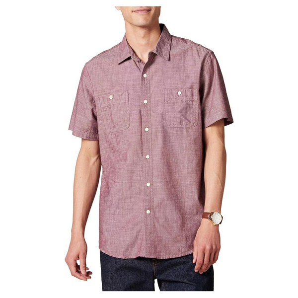 Amazon Essentials Men's Short-Sleeve Chambray Shirt