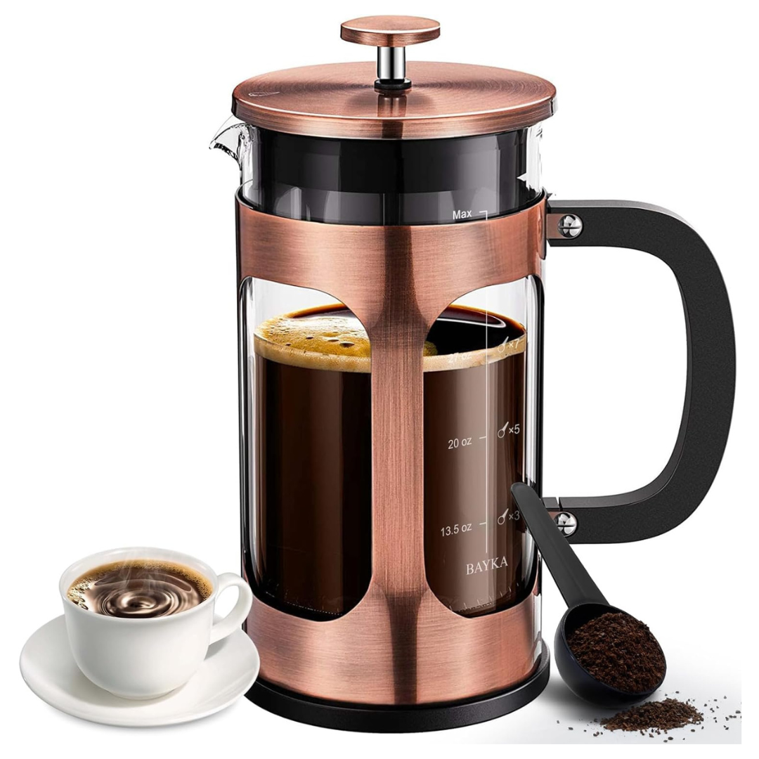 Bayka 304 Stainless Steel Coffee Press with 4 Level Filtration System