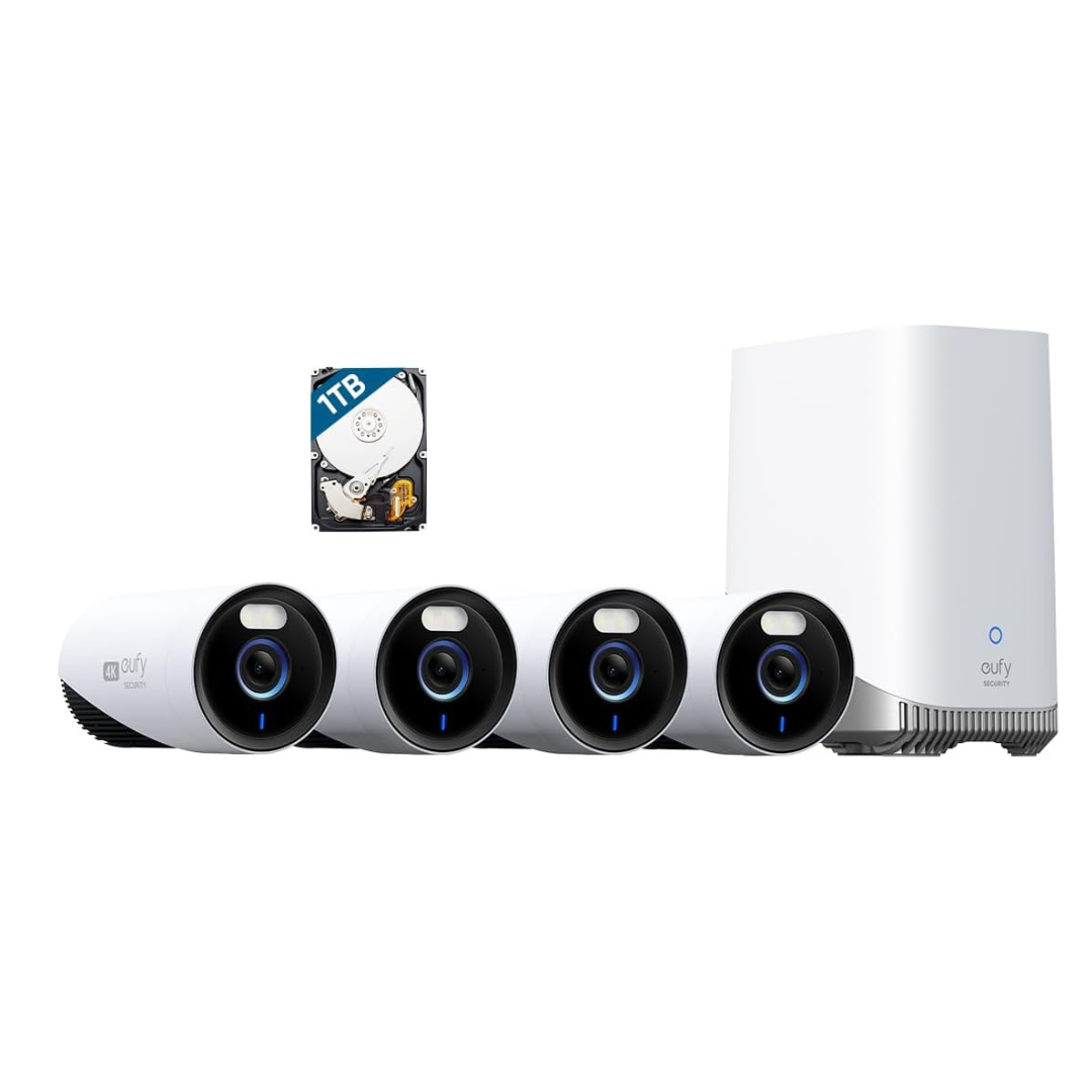 4-Cam eufy Security eufyCam E330 (Professional) 4K Wired Outdoor Security Camera Kit