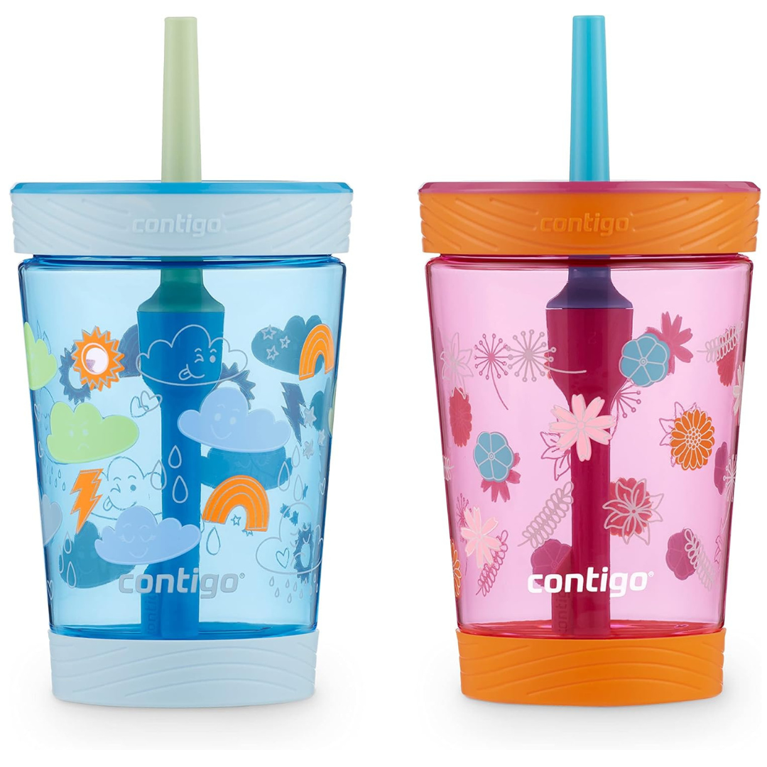 Contigo Kids Spill-Proof 14oz Tumbler with Straw and BPA-Free Plastic (2 Pack)