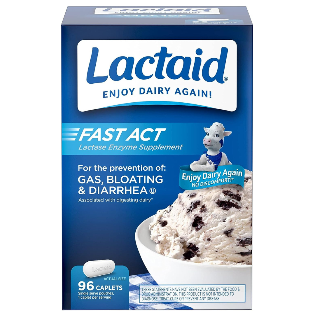 Lactaid Fast Act Lactose Intolerance Relief Caplets with Lactase Enzyme (96 Count)
