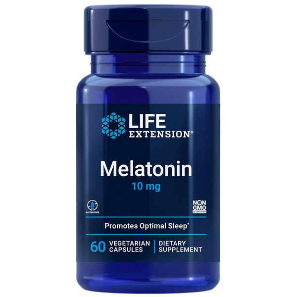 60-Count Life Extension Melatonin Healthy Dosage, 10 mg Capsules