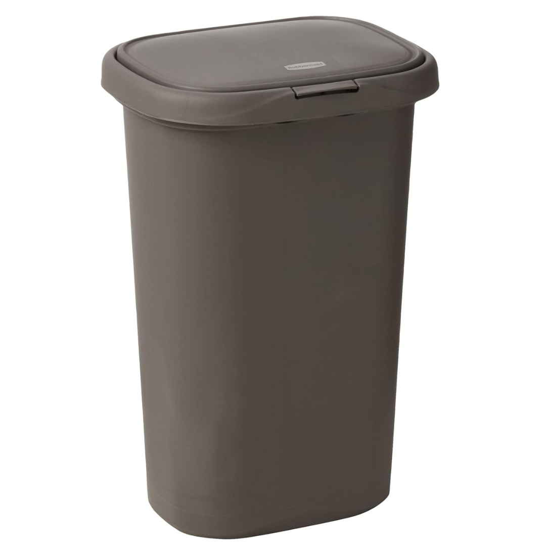 Rubbermaid Spring Top Kitchen Bathroom Trash Can with Lid, 13 Gallon