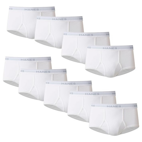 9-Pack Hanes Men's Tagless White Briefs