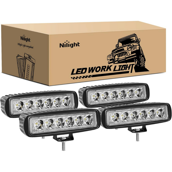 4-Piece Nilight 18w 15019S-D Led Light Bar