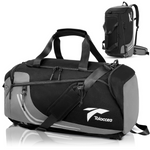 45L Travel Duffel Bag with Wet Pocket & Shoes Compartment