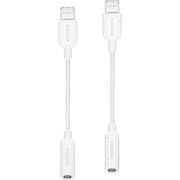 2-Pack Insignia Lightning to 3.5 mm Headphone Adapter