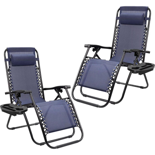 Devoko 2 Pack Steel Patio Zero Gravity Chairs