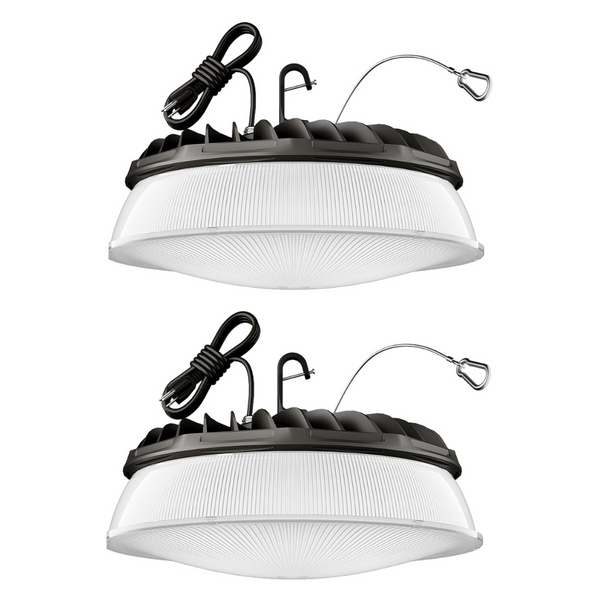 2-Pack 200W 28,000lm UFO LED High Bay Light with Diffuser