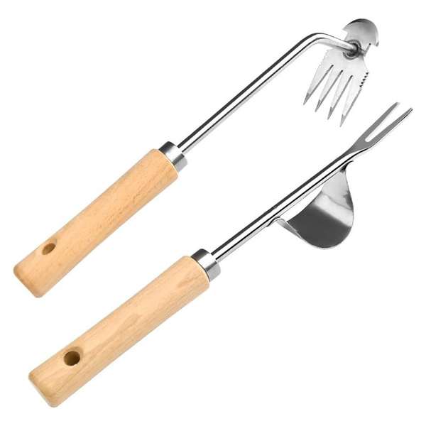 2-Piece Stainless Steel Hand Weeder Tool