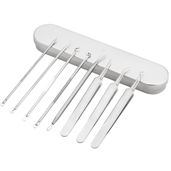 8-Piece Ritarga Blackhead Remover Stainless Steel Pimple Popper Tool Kit