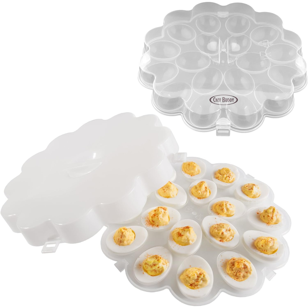 Chef Buddy Deviled Egg Tray (Two plastic trays, Each hold 18)