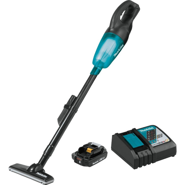 Makita XLC02R1B 18V LXT Lithium-Ion Compact Cordless Vacuum Kit (2.0Ah)