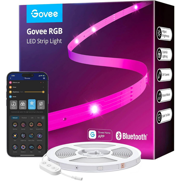 Govee 100 Ft Bluetooth LED Strip Lights with App Control, 64 Scenes and Music Sync