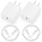 2-Pack 20W USB-C Fast Wall Charger Adapter with 2-Pack 6ft USB-C Cables