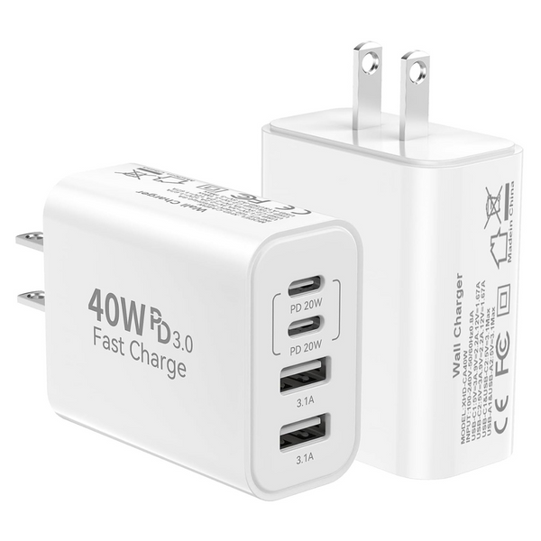 40W USB C Wall Charger Block, 2-packs