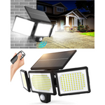 Amiluo 304 LED 3 Adjustable Heads Motion Sensor Solar Security Lights