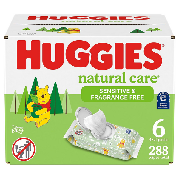 6-Pack Huggies Natural Care Baby Diaper Wipes