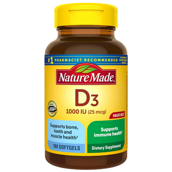 180-Count Nature Made Vitamin D3 1000 IU Dietary Supplement