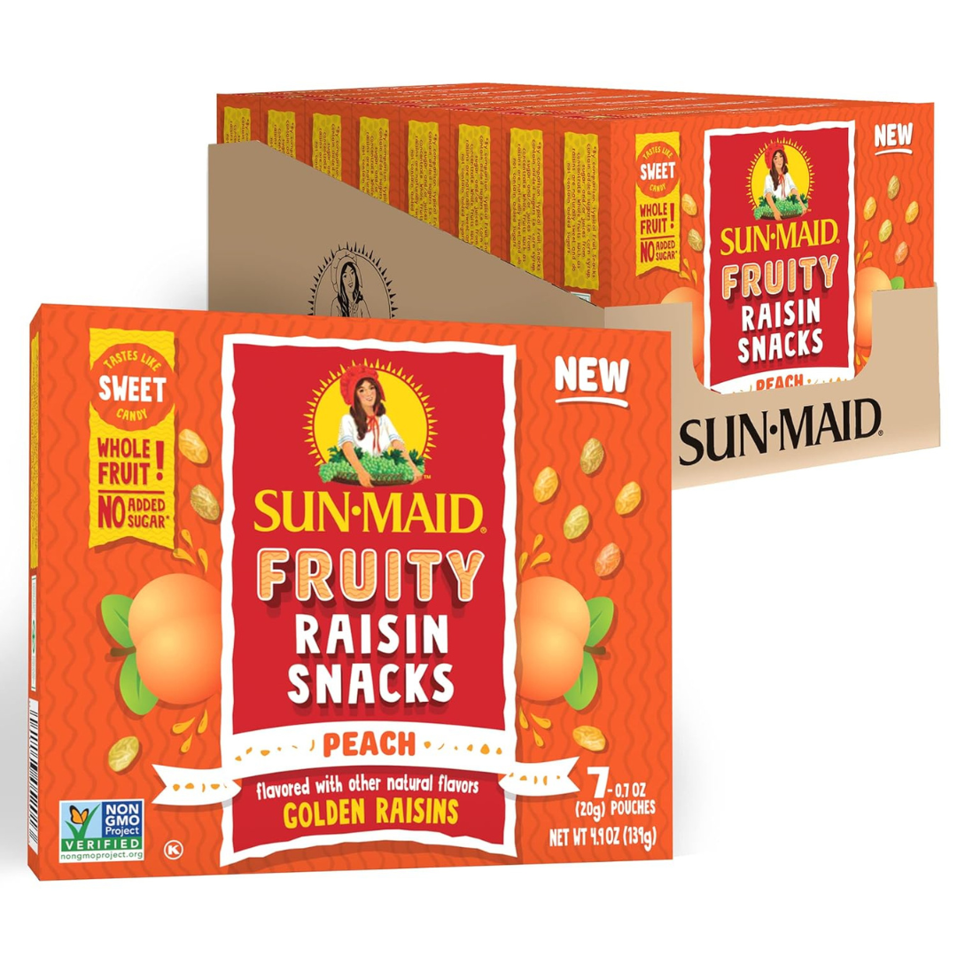 Sun-Maid Peach Fruity Raisin Snacks (56 Pouches)