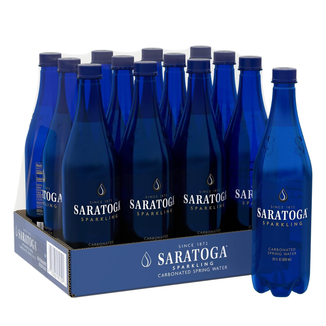 Saratoga Sparkling Water, Plastic Bottle (28 oz, 12 Pack)