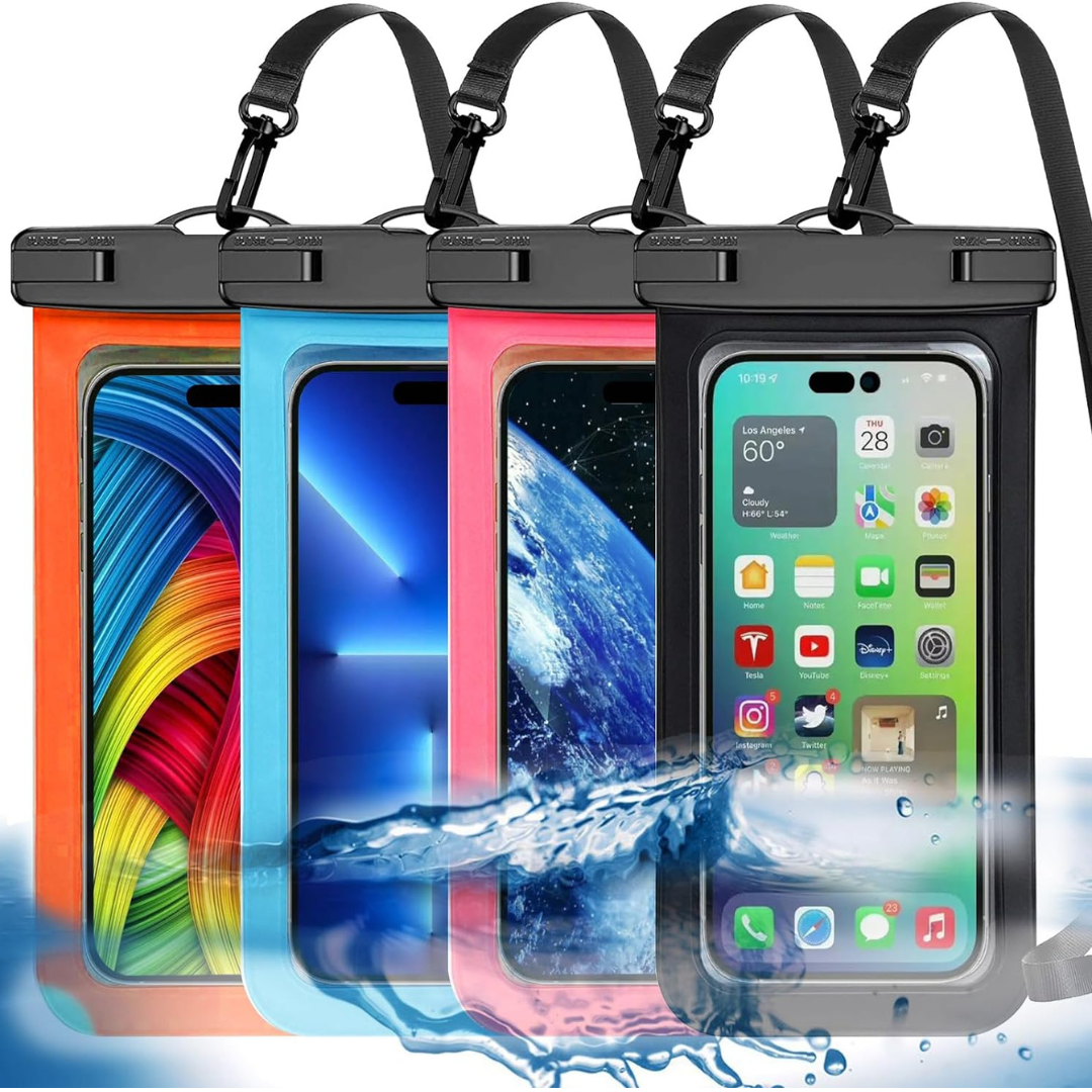 4-Pack of Multicolor Universal Waterproof Phone Pouches