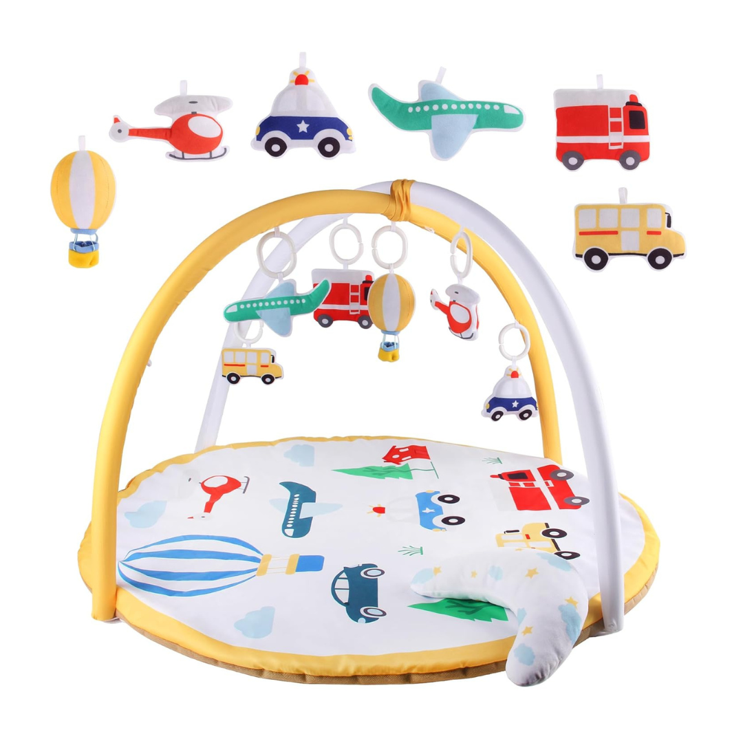 Agiyimi Baby Infant Play Gym Mat with 5 Detachable Toys and Pillow
