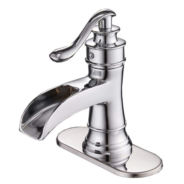 Bwe Single Handle Chrome Waterfall Sink Bath Faucet