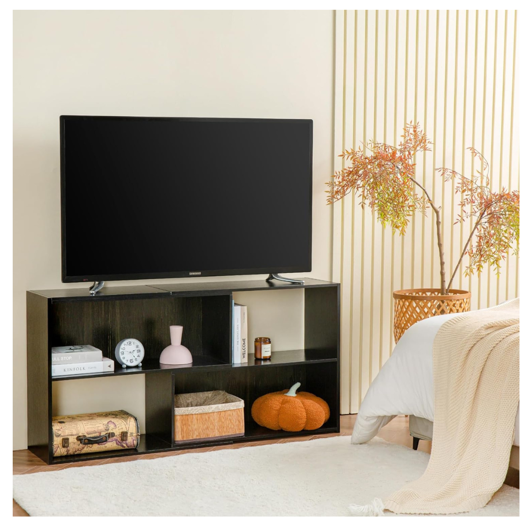 Modern TV Stand with Open Storage Shelf