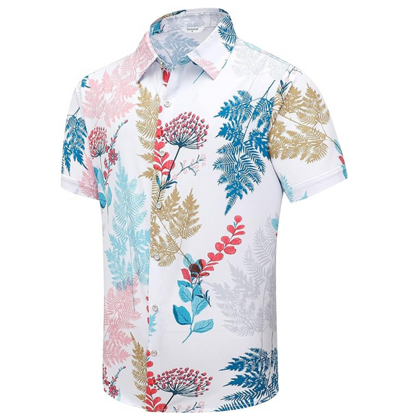 Simmashah Men's Short Sleeves Button Down Hawaiian Shirts