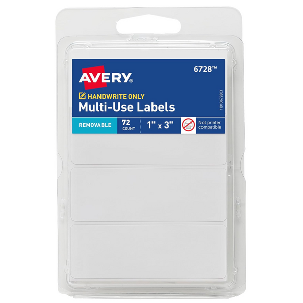72-Pack Avery Multi-Use Removable Labels
