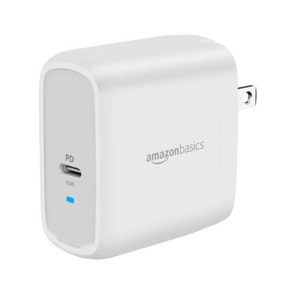 Amazon Basics 65W One-Port GaN USB-C Wall Charger with PD