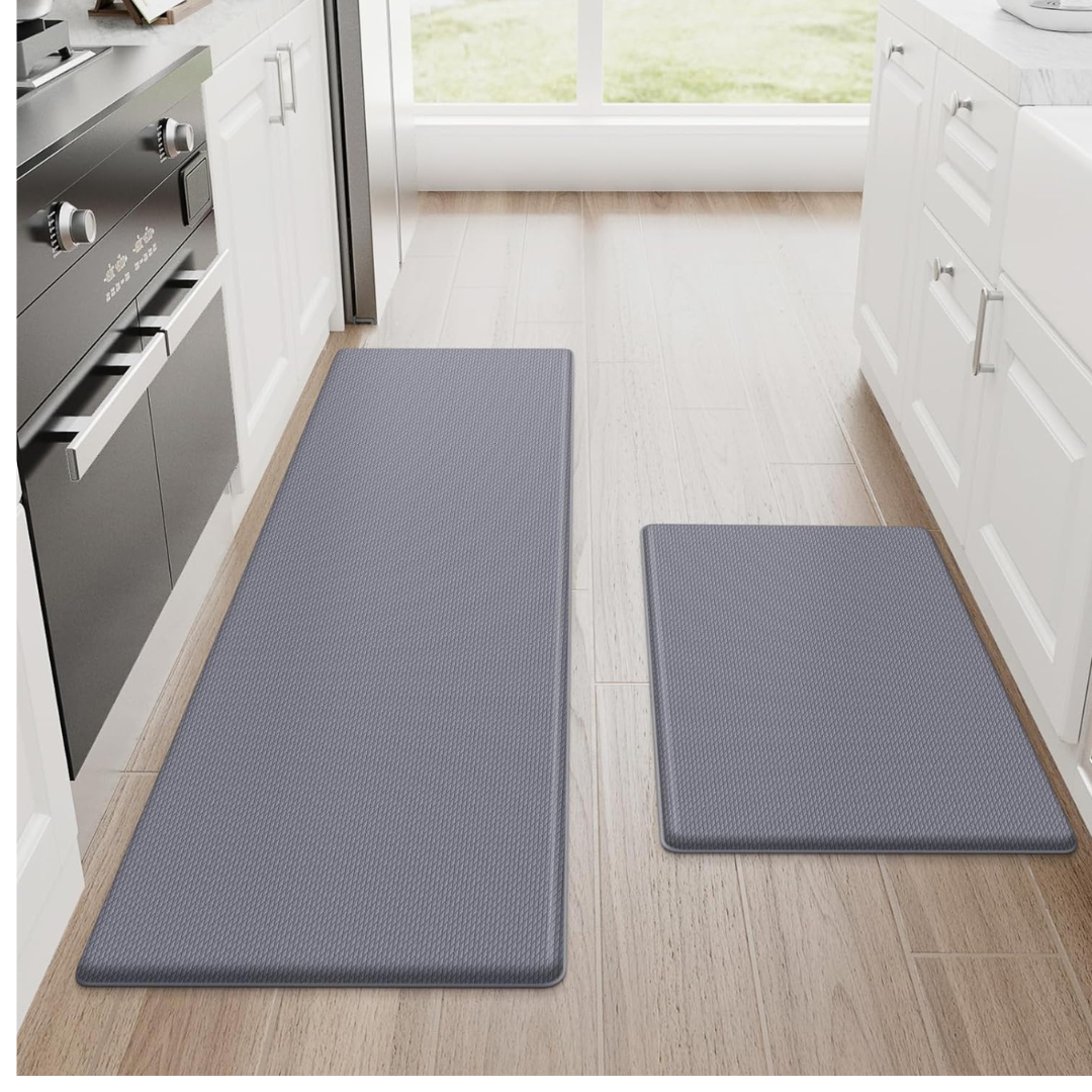 2-Piece StepLively Cushioned Anti-Fatigue Non-Skid Standing Kitchen Mats