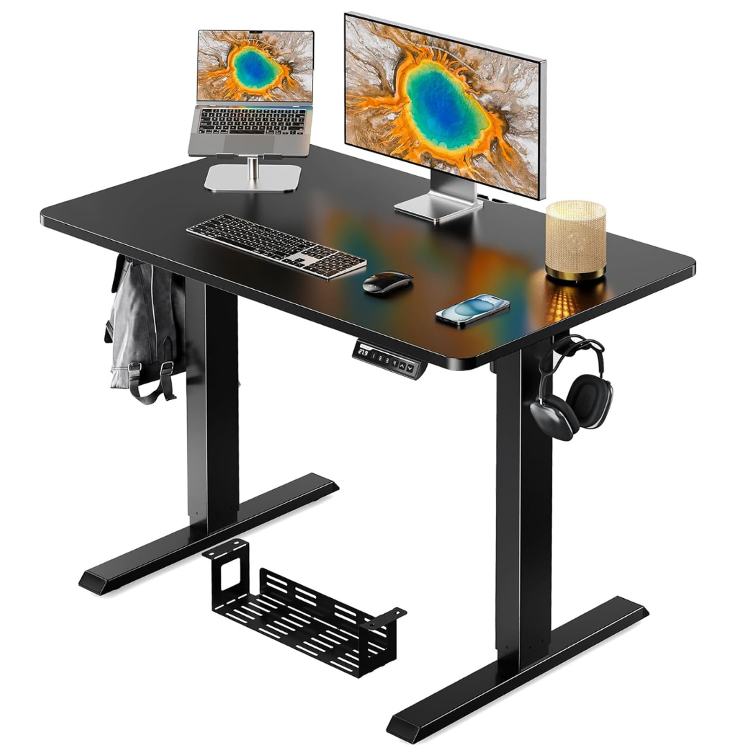 ErGear 40" x 24" Adjustable Stand Up Desk with Cable Management Tray