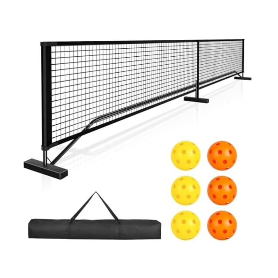 ENERFACE Portable Pickleball Set with Net with Pickleballs