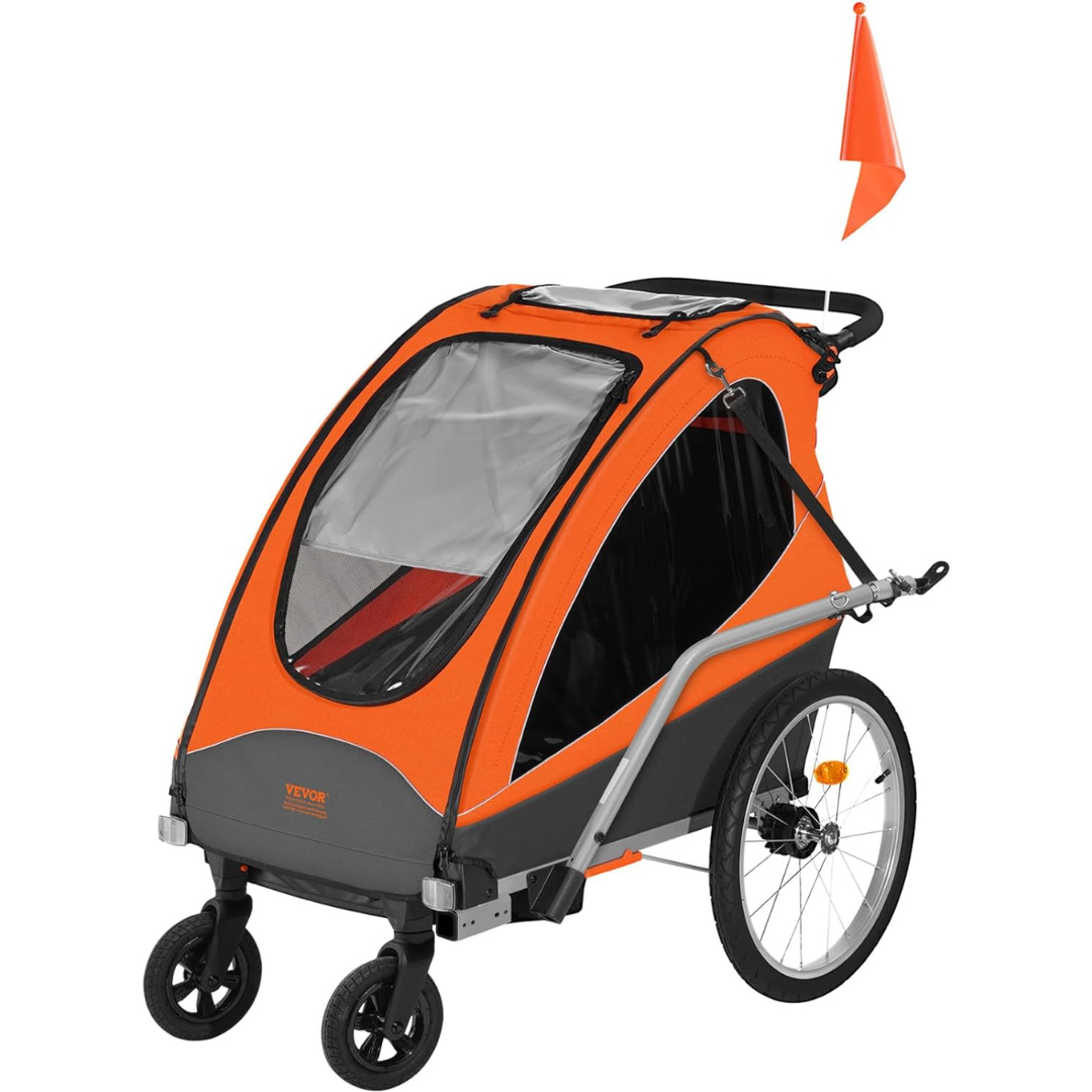 Vevor Double Seat Bike Trailer for Toddlers