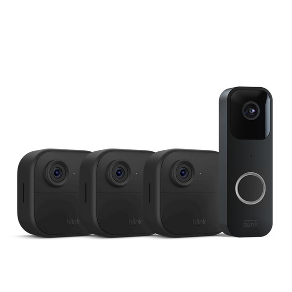 Blink Video Doorbell with Sync Module 2 + Blink Outdoor 4 3-Camera System