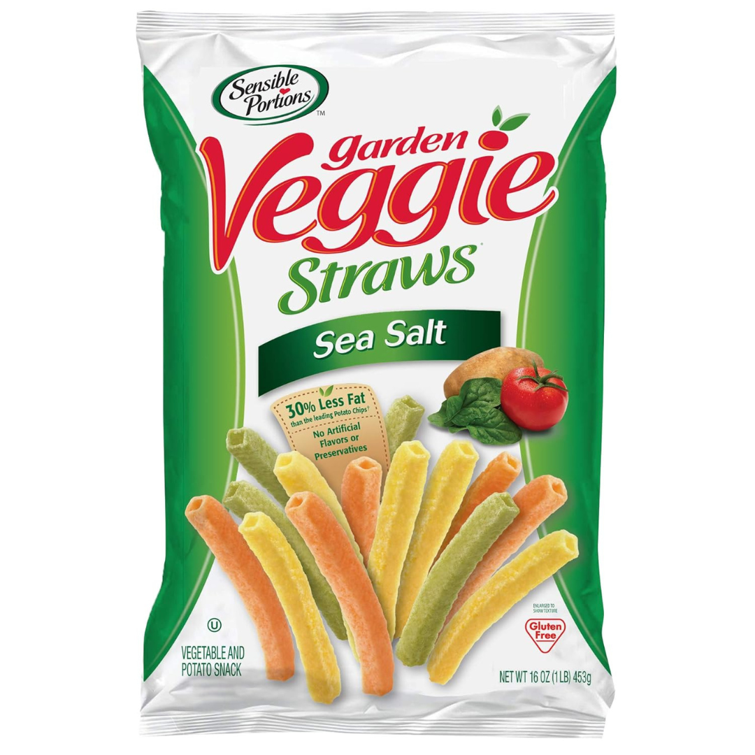 Sensible Portions Garden Veggie Straws, Sea Salt (16 Oz, Pack of 6)