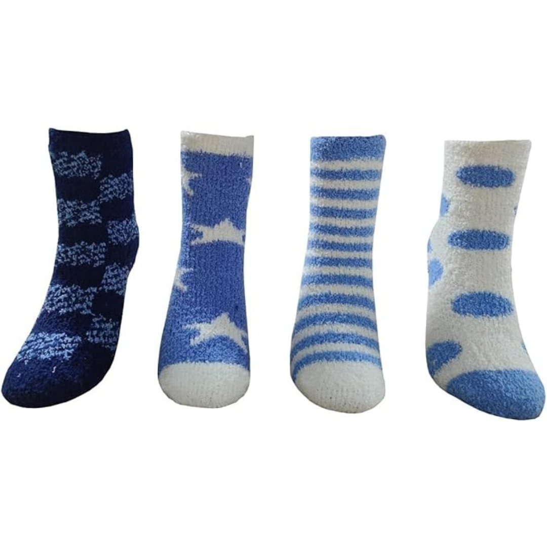 4-Pairs Amazon Essentials Unisex Kids' Fuzzy Cozy Socks