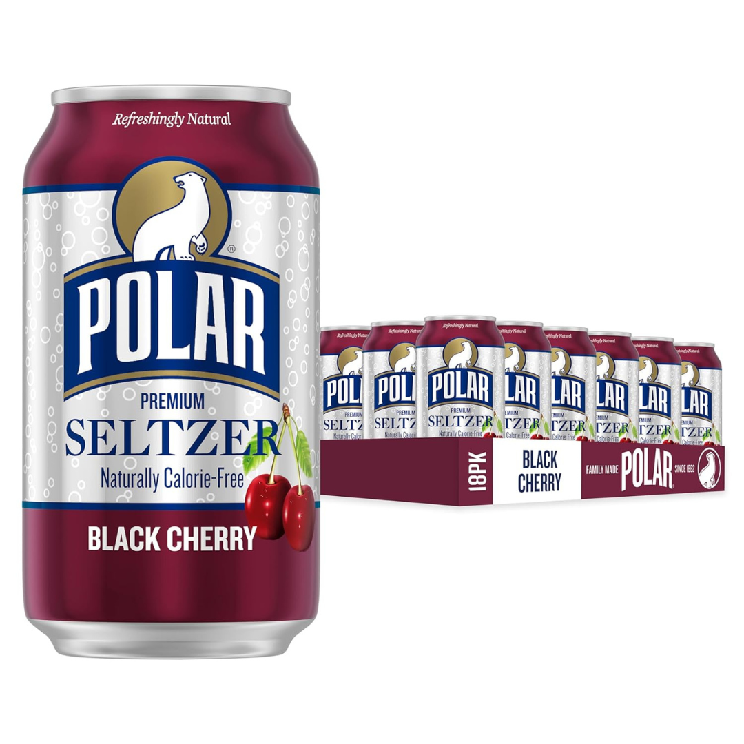Polar Seltzer Water Black Cherry (12 fl oz cans, 18 pack)