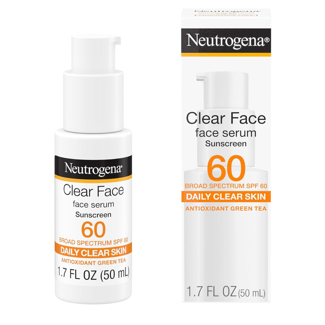 Neutrogena Clear Face Serum Sunscreen Lotion w/ Green Tea, 1.7 fl oz