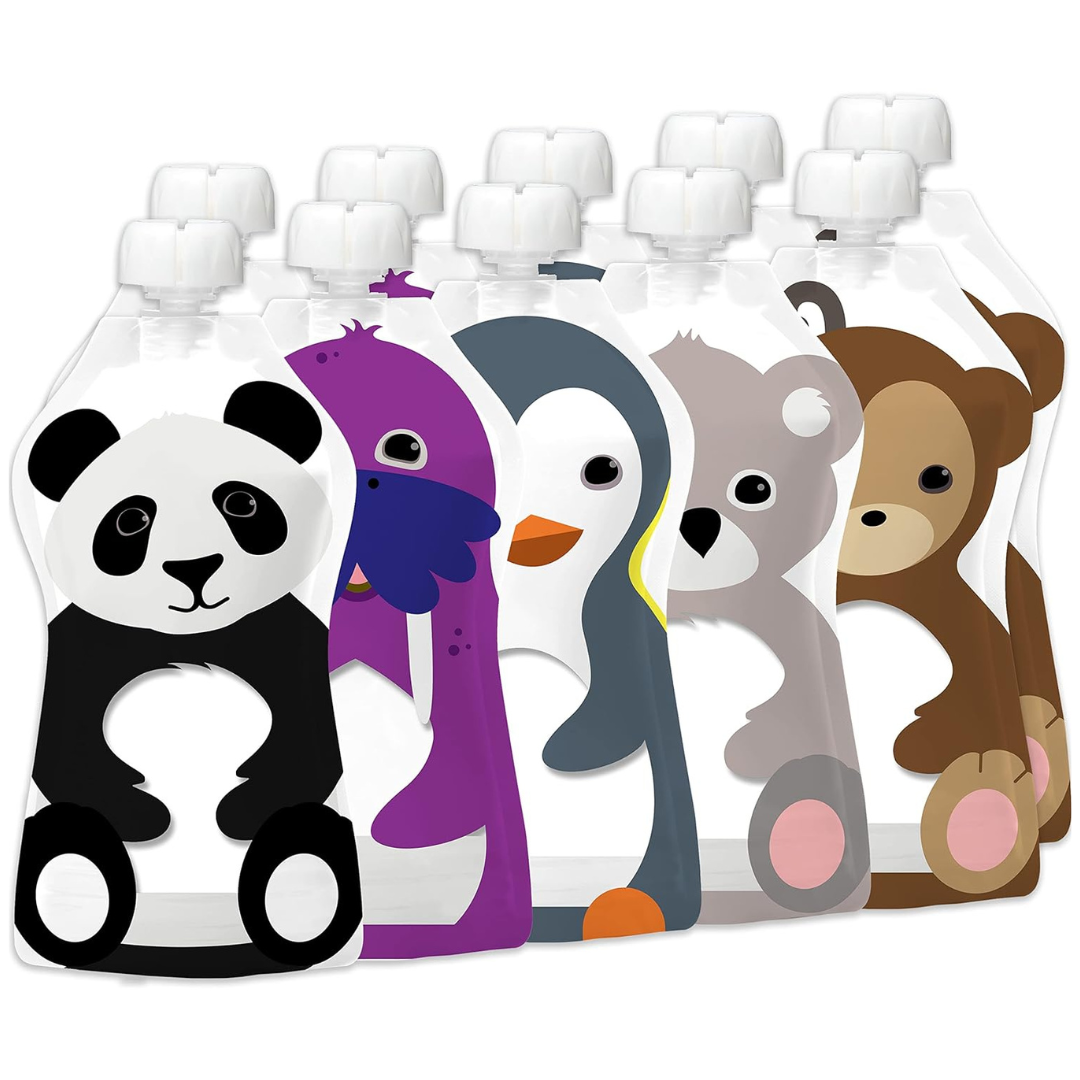 10-Pack SQUOOSHI Reusable Baby Food Pouches, 5oz.