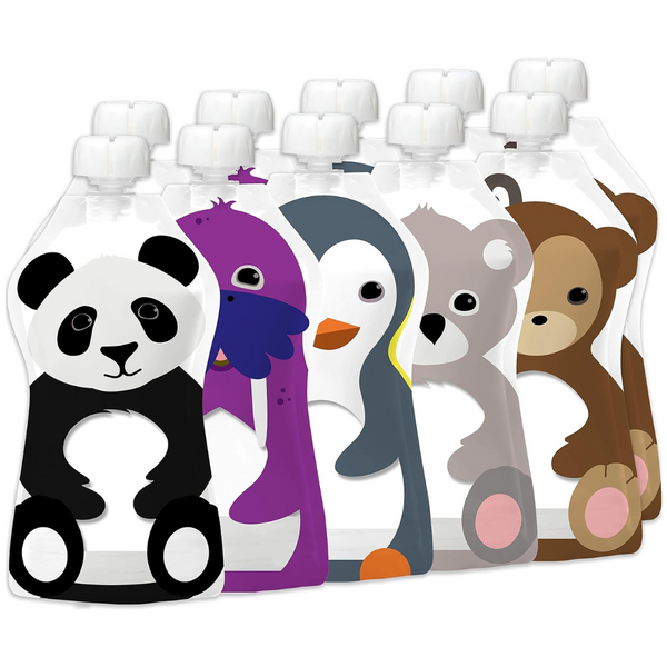 10-Pack SQUOOSHI Reusable Baby Food Pouches, 5oz.