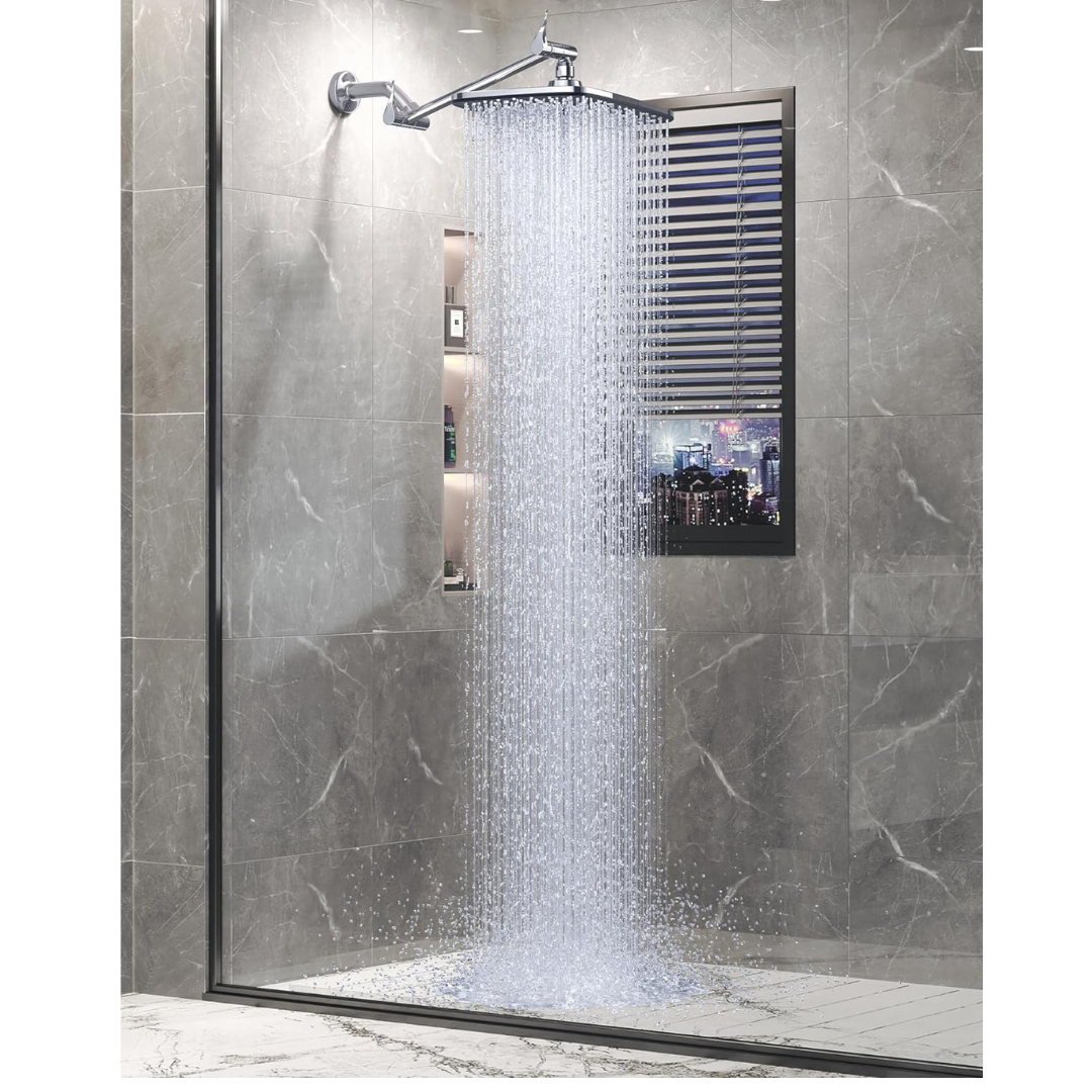 Veken 12 Large Rainfall Shower Head with Anti-Clog Nozzles