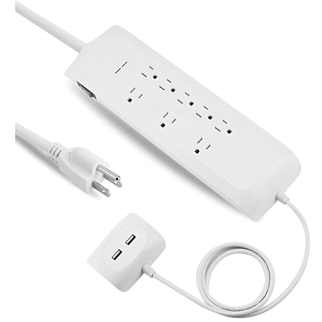 Oviitech 8-Outlet Surge Protector Power Strip with 2-USB Ports (2.4A)